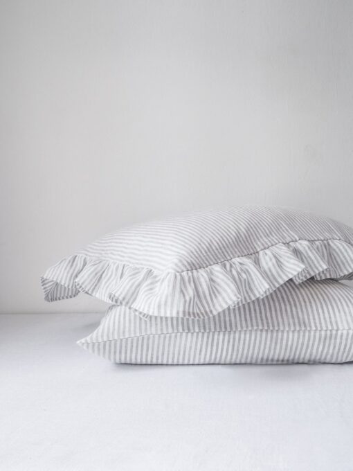 Dreamy Linen Pillowcase Embrace the Elegance of Ruffles - Image 3