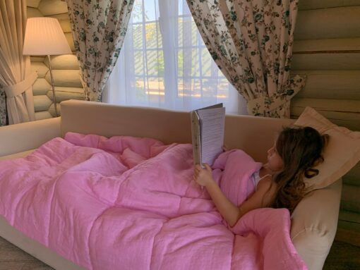 Organic Hemp Linen Comforter Sustainable Comfort in Pink - Image 5