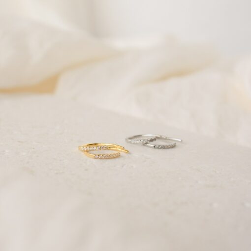 Pave Diamond Threader Earrings Elevate Your Earring Collection with Minimalist Elegance - Image 3