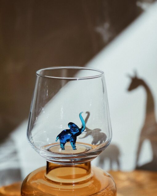 Captivating Blue Elephant Drinking Glass A Safari-Inspired Sip of Elegance - Image 2