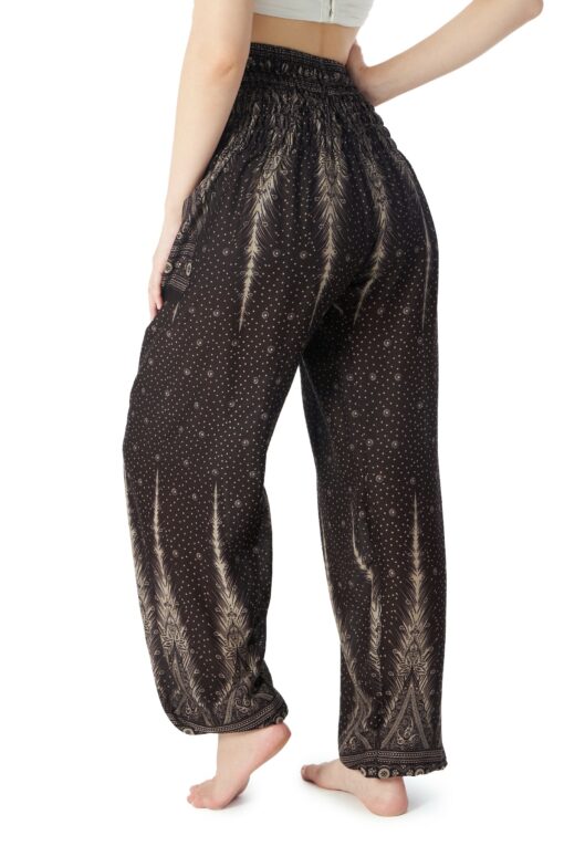 Flowy Hippie Pants Bohemian Fall Clothes for Women - Black Hippie Harem Yoga Pants - Image 3