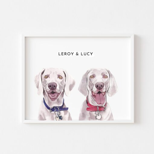 Personalized Watercolor Masterpiece Capture the Bond of Your Beloved Pets - Image 3
