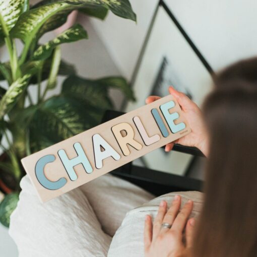 Personalized Wooden Name Puzzle Montessori Toy, Baby Gift, First Christmas, Baby Shower - Image 3