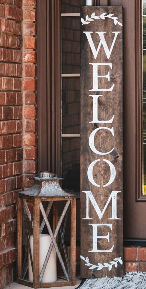 Rustic Vertical Welcome Sign Elevate Your Entryway with Timeless Charm - Image 2