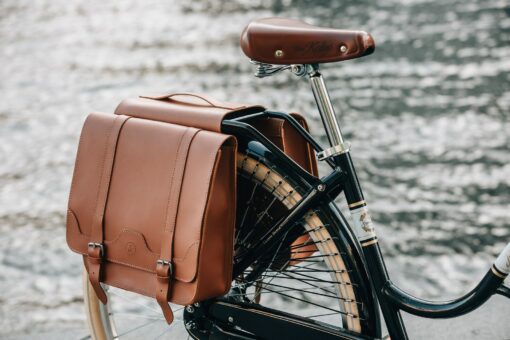 CLASSIC RIDE Premium Leather Bicycle Panniers for the Discerning Cyclist - Image 2