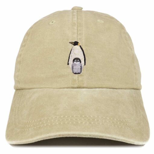 Stitchfy Penguin Patch Pigment Dyed Washed Baseball Cap Embroidered Charm for Your Head - Image 3