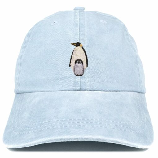 Stitchfy Penguin Patch Pigment Dyed Washed Baseball Cap Embroidered Charm for Your Head - Image 4