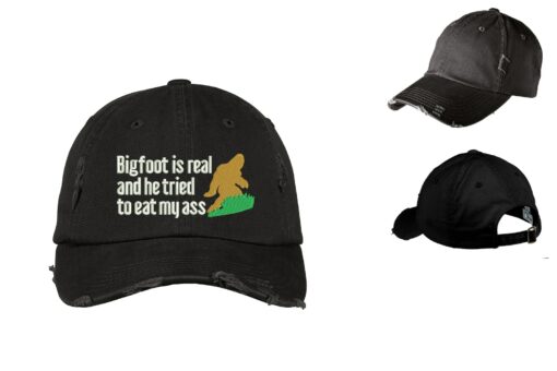Unveil the Enigma Embroidered Bigfoot Dad's Cap for the Curious and Adventurous - Image 2