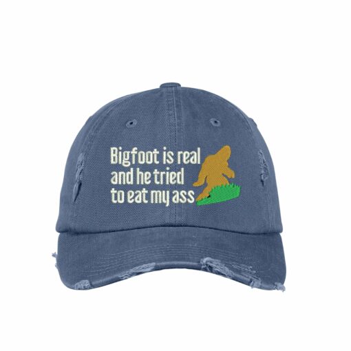 Unveil the Enigma Embroidered Bigfoot Dad's Cap for the Curious and Adventurous - Image 5