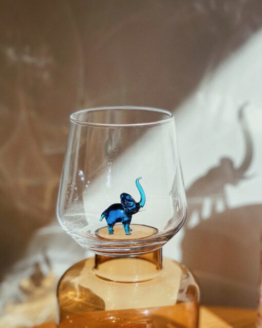 Captivating Blue Elephant Drinking Glass A Safari-Inspired Sip of Elegance - Image 3
