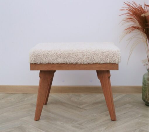 Mid-Century Modern Oasis Vintage Boucle Armchair and Ottoman Set for Timeless Comfort - Image 4