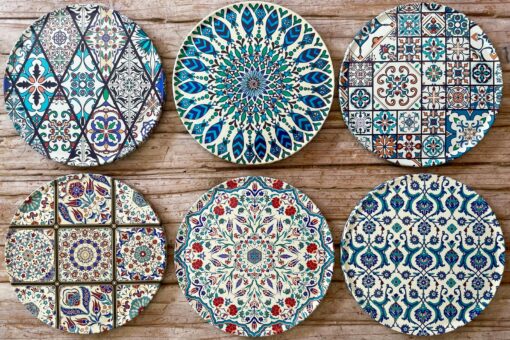 Mesmerizing Mediterranean Coasters A Set of 6 for Enchanting Home Decor and Thoughtful Gifting - Image 6