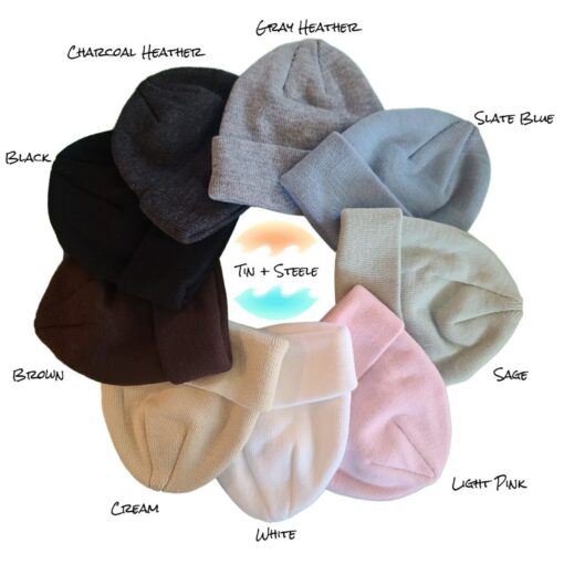 Personalized Baby Beanie Embroidered Name, Vegan Leather Patch, Slouchy Fit for All Ages - Image 3