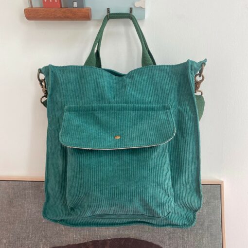 Corduroy Shoulder Bag The Perfect Tote for Shopping and Everyday Use - Image 5