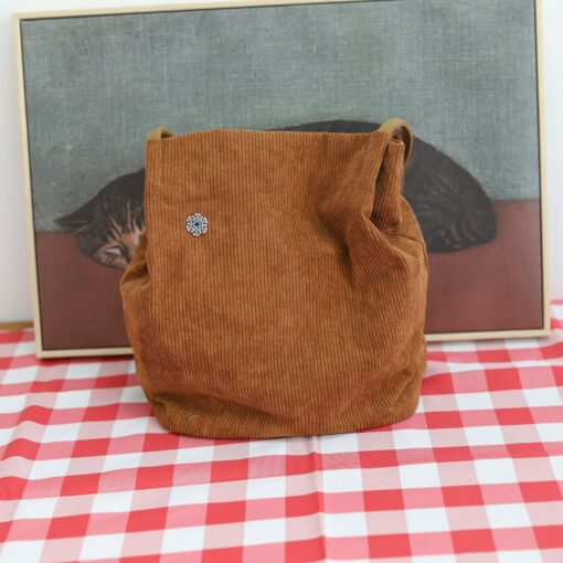 Corduroy Bucket Bag The Perfect Handbag for Everyday Style - Image 5