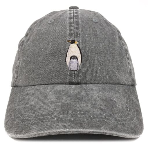 Stitchfy Penguin Patch Pigment Dyed Washed Baseball Cap Embroidered Charm for Your Head - Image 2