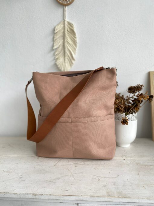 Personalized Canvas Tote Bag with Leather Strap A Timeless Gift for Her - Image 2