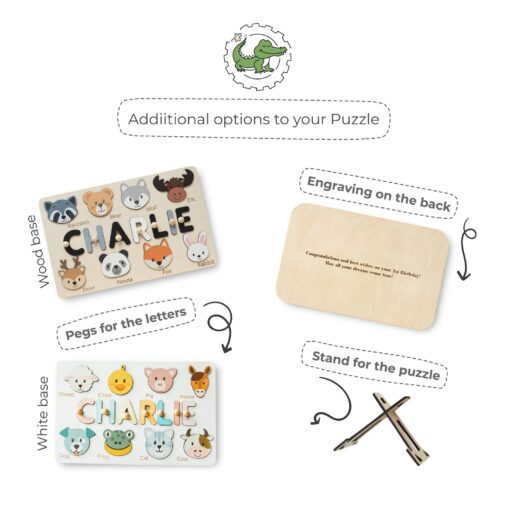 Personalized Animal Name Puzzle Educational Montessori Toy for Ocean Nursery Decor and Toddler Development - Image 6