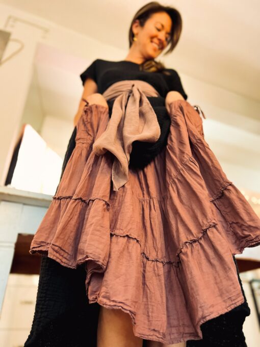 Tiered Pocket Skirt Boho Maxi Comfort in All-Natural Cotton - Image 5