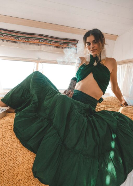 Tiered Pocket Skirt Boho Maxi Comfort in All-Natural Cotton - Image 6