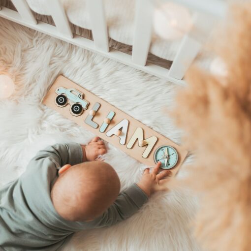Personalized Name Puzzle Montessori Toy for Toddlers, Nursery Decor, and Baby Shower Gift - Image 4