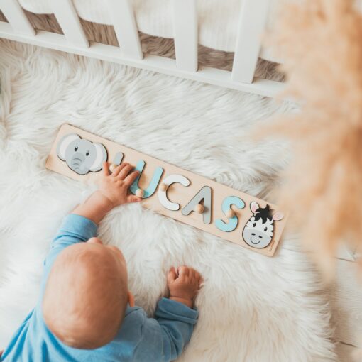 Personalized Wooden Name Puzzle Unique Gift for Kids and Babies - Image 2