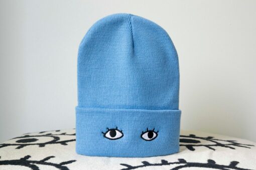 Goldenbeets Embroidered Knit Beanie Cap with Eyes Cozy Warmth with a Touch of Whimsy - Image 3