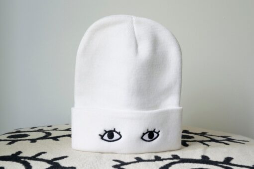 Goldenbeets Embroidered Knit Beanie Cap with Eyes Cozy Warmth with a Touch of Whimsy - Image 4