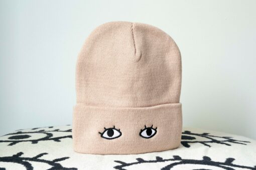 Goldenbeets Embroidered Knit Beanie Cap with Eyes Cozy Warmth with a Touch of Whimsy - Image 6