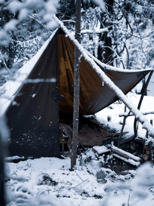 Artisanal Bushcraft Oilskin Tarp Handmade Waxed Cotton Canvas Nessmuk Tarp for Campsites and Campground Essentials - Image 2