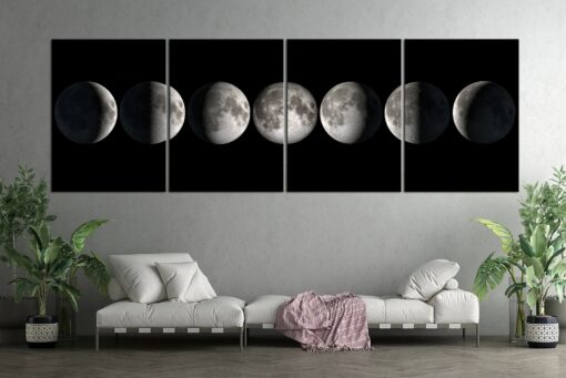 Celestial Tapestry Moon Phase Canvas Art for Lunar-Inspired Home Decor - Image 2