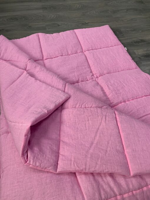 Organic Hemp Linen Comforter Sustainable Comfort in Pink - Image 4
