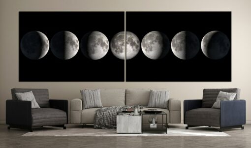 Celestial Tapestry Moon Phase Canvas Art for Lunar-Inspired Home Decor - Image 3