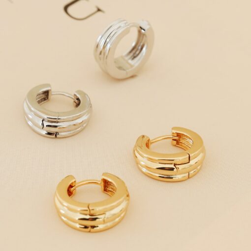Captivating Canal Chunky Hoops Elevate Your Style with Minimalist Gold Jewelry - Image 3