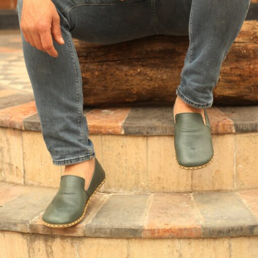 Grounding Shoes for Men Green Wide Toe Box Barefoot Shoes with Copper Rivets for Enhanced Grounding - Image 5