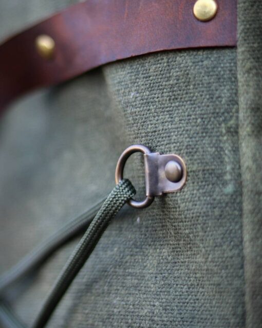Genuine Leather and Waxed Canvas Backpack Your Rugged Companion for Adventure - Image 3