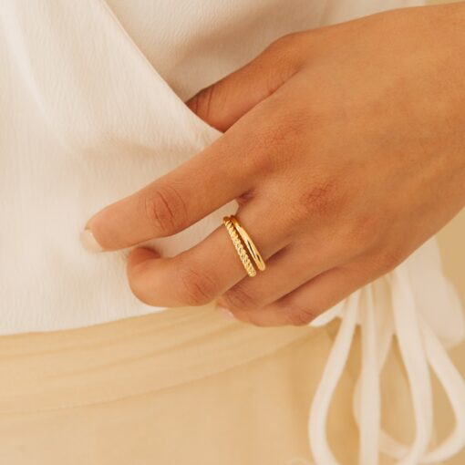 Gold Twist Ring Stackable Duo Ring by CaitlynMinimalist - Image 3