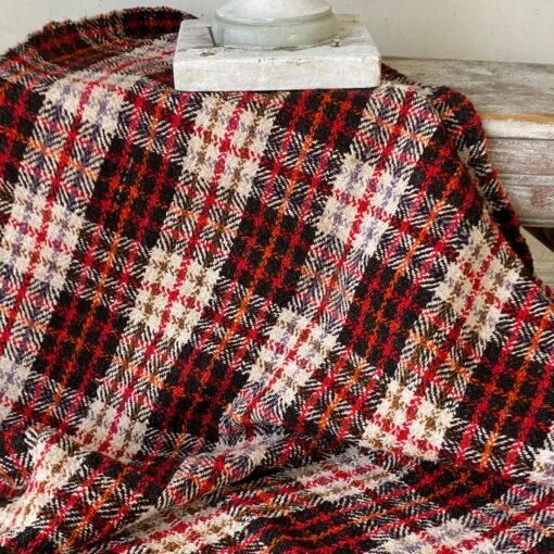 Antique Handwoven Plaid Wool Blanket A Timeless European Heirloom for Your Home - Image 2