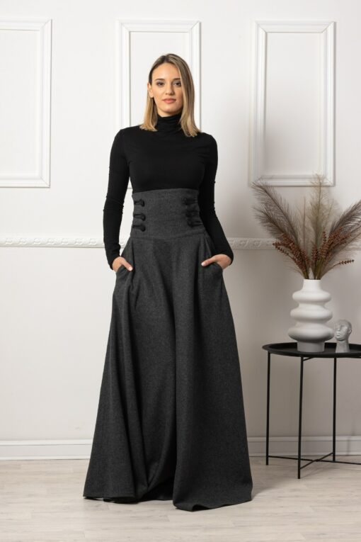 Victorian Wool Maxi Skirt Dark Academia, Steampunk, Edwardian, Plus Size - Image 2