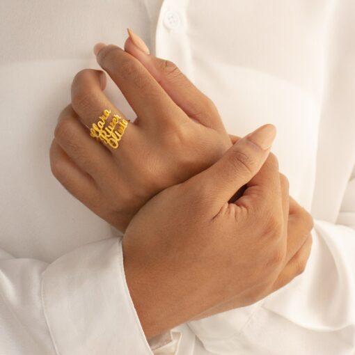 Personalized Triple Name Ring A Timeless Treasure for Loved Ones - Image 2