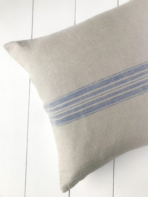 Rustic Linen Pillowcase Duo Blue Striped Elegance for Your Home - Image 4