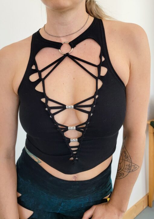 Lucid Braided Crop Tank Unleash Your Inner Goddess with Festival Flair - Image 2