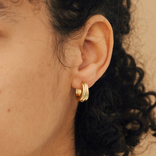 Captivating Canal Chunky Hoops Elevate Your Style with Minimalist Gold Jewelry - Image 4