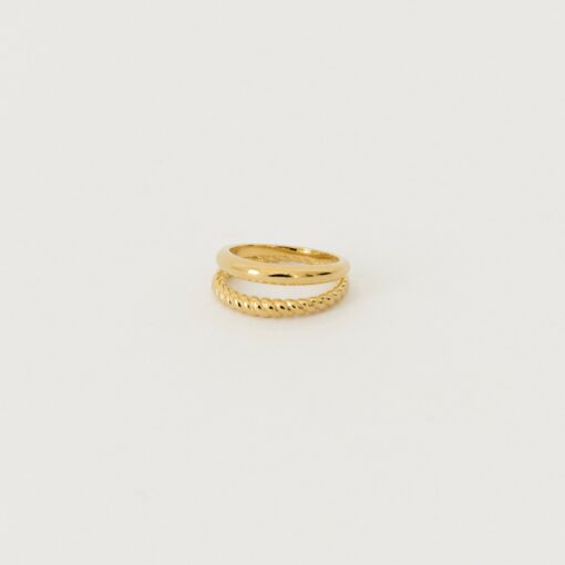 Gold Twist Ring Stackable Duo Ring by CaitlynMinimalist - Image 6