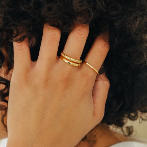 Gold Twist Ring Stackable Duo Ring by CaitlynMinimalist - Image 5
