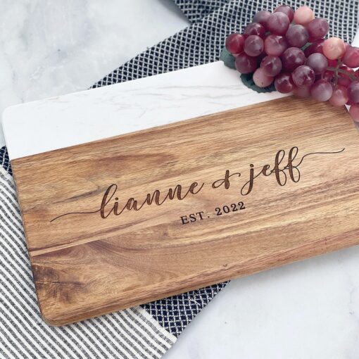 Personalized Marble Wood Cutting Board The Perfect Gift for Any Occasion - Image 2