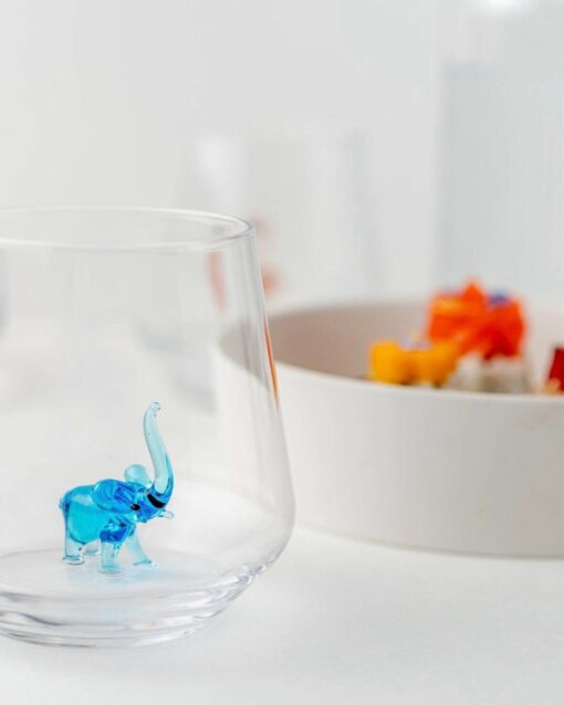 Captivating Blue Elephant Drinking Glass A Safari-Inspired Sip of Elegance - Image 4