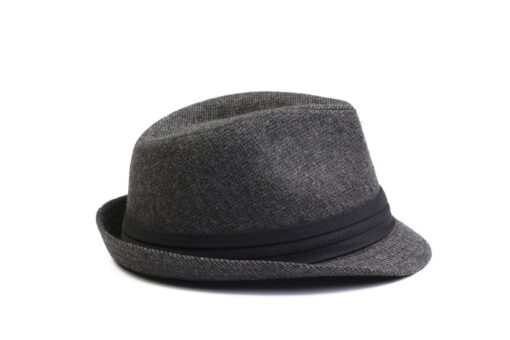 Dark Gray Tweed Fedora A Timeless Winter Accessory for Women - Image 2