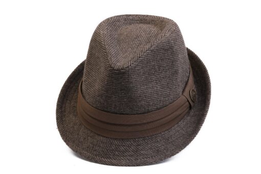 Dark Gray Tweed Fedora A Timeless Winter Accessory for Women - Image 5