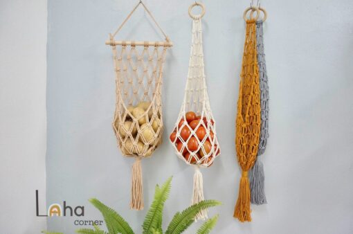 Macrame Potato Tomato Bag Hang Your Fruits and Veggies in Style - Image 3